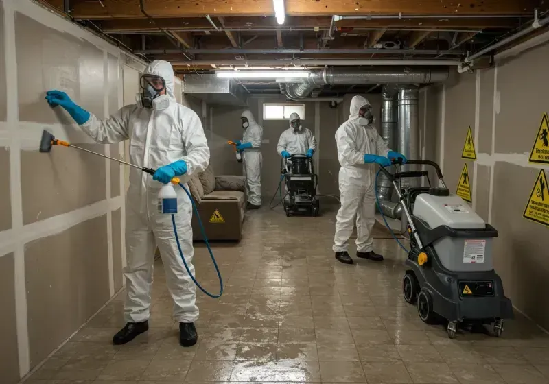 Basement Moisture Removal and Structural Drying process in Grover Beach, CA